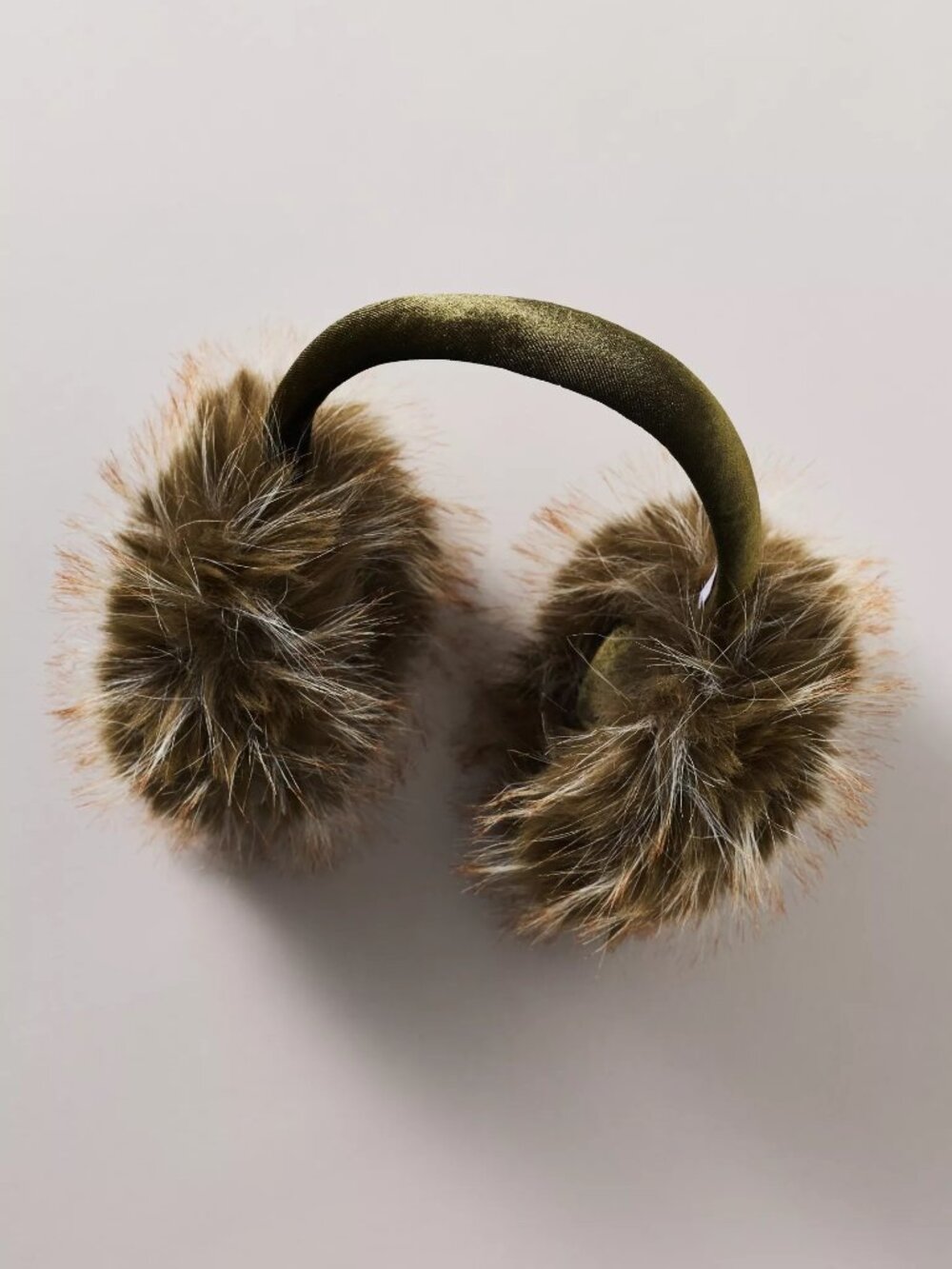 NWT Anthropologie Violet & Brooks Faux Fur Earmuffs Army Green